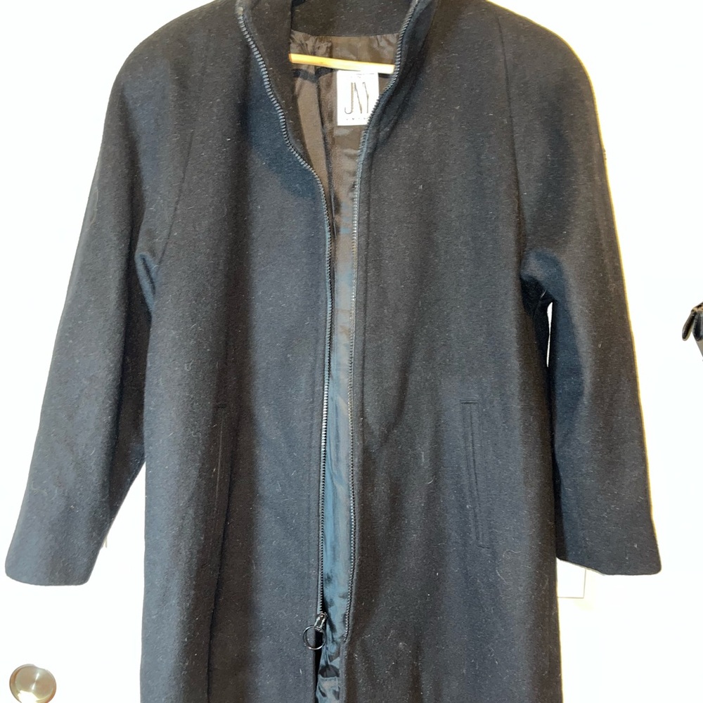 Jones New York Black Wool Trench Coat